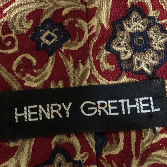 Vintage Necktie Henry Grethel 100% Italian Silk - Picture 4 of 4